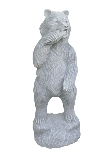 Product image 4 of the product “Big bear eating fish, 100cm H | cast stone ”